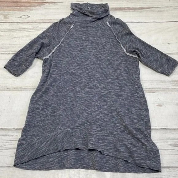 FP Beach Sweater Dress Turtleneck Long Sleeve Midi Grey Size One Body (EUC) - Picture 4 of 11